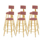Scandinavian Upholstered Counter Stool Round Bar-height Bar Stool for Indoor Pink 6 Piece Set Clearhalo 'Bar Furniture' 'Bar Stools' 'bar_stools' 'furn' 'furn_bar_stools' 'Furniture' 'Kitchen & Dining Furniture' 6245741