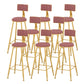 Scandinavian Upholstered Counter Stool Round Bar-height Bar Stool for Indoor Pink 8 Piece Set Clearhalo 'Bar Furniture' 'Bar Stools' 'bar_stools' 'furn' 'furn_bar_stools' 'Furniture' 'Kitchen & Dining Furniture' 6245743