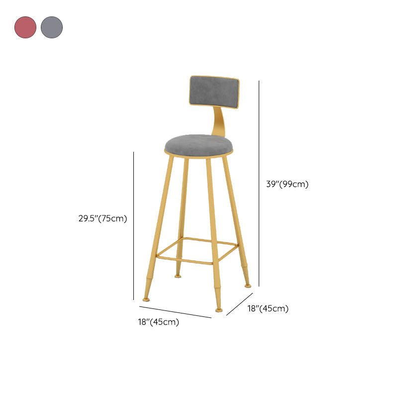 Scandinavian Upholstered Counter Stool Round Bar-height Bar Stool for Indoor Clearhalo 'Bar Furniture' 'Bar Stools' 'bar_stools' 'furn' 'furn_bar_stools' 'Furniture' 'Kitchen & Dining Furniture' 6245751
