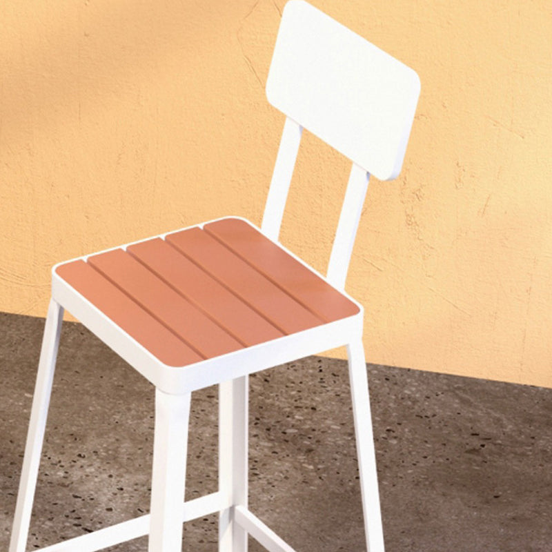 Sgabello da bar con cornice di ferro in sgabello da bar senza braccio con la parte posteriore contemporanea in bianco e nero