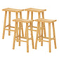 Backless Contoured Seat Contemporary Solid Wood Bar Stool for Restaurant Natural 4 Piece Set Clearhalo 'Bar Furniture' 'Bar Stools' 'bar_stools' 'furn' 'furn_bar_stools' 'Furniture' 'Kitchen & Dining Furniture' 6245776