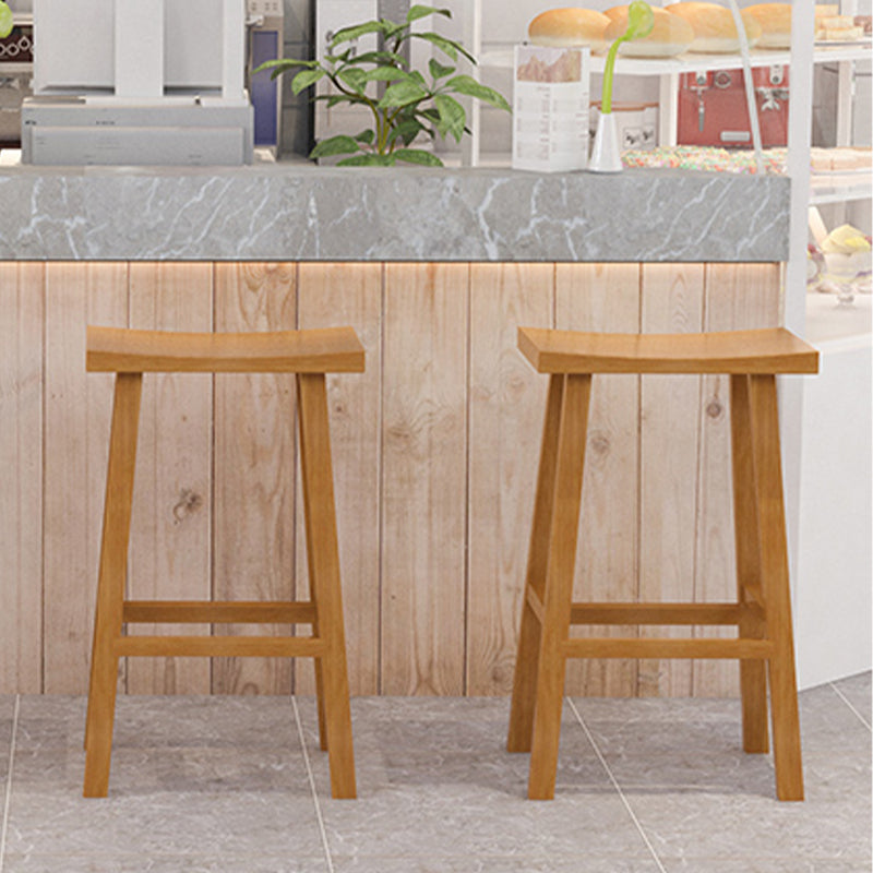 Backless Contoured Seat Contemporary Solid Wood Bar Stool for Restaurant Clearhalo 'Bar Furniture' 'Bar Stools' 'bar_stools' 'furn' 'furn_bar_stools' 'Furniture' 'Kitchen & Dining Furniture' 6245778