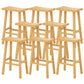 Backless Contoured Seat Contemporary Solid Wood Bar Stool for Restaurant Natural 8 Piece Set Clearhalo 'Bar Furniture' 'Bar Stools' 'bar_stools' 'furn' 'furn_bar_stools' 'Furniture' 'Kitchen & Dining Furniture' 6245779