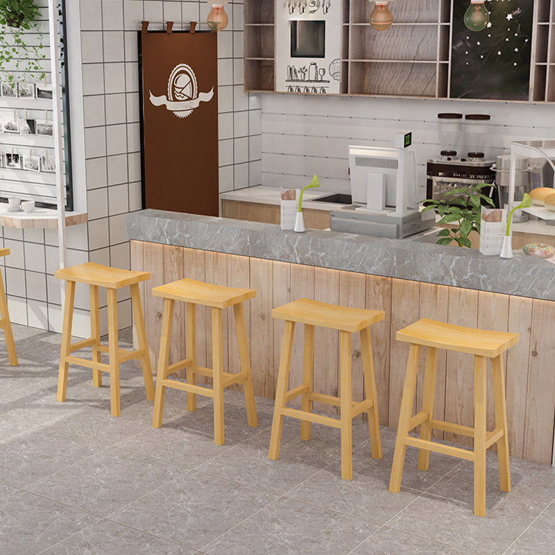 Backless Contoured Seat Contemporary Solid Wood Bar Stool for Restaurant Clearhalo 'Bar Furniture' 'Bar Stools' 'bar_stools' 'furn' 'furn_bar_stools' 'Furniture' 'Kitchen & Dining Furniture' 6245780