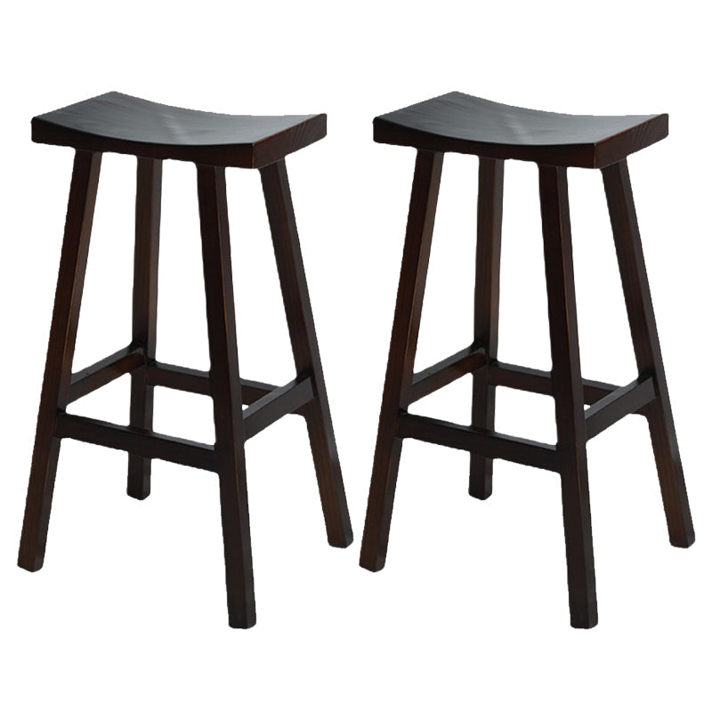 Backless Contoured Seat Contemporary Solid Wood Bar Stool for Restaurant Coffee 2 Piece Set Clearhalo 'Bar Furniture' 'Bar Stools' 'bar_stools' 'furn' 'furn_bar_stools' 'Furniture' 'Kitchen & Dining Furniture' 6245781