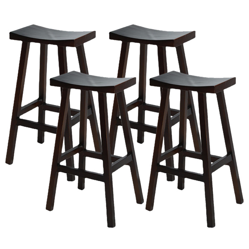 Backless Contoured Seat Contemporary Solid Wood Bar Stool for Restaurant Coffee 4 Piece Set Clearhalo 'Bar Furniture' 'Bar Stools' 'bar_stools' 'furn' 'furn_bar_stools' 'Furniture' 'Kitchen & Dining Furniture' 6245783