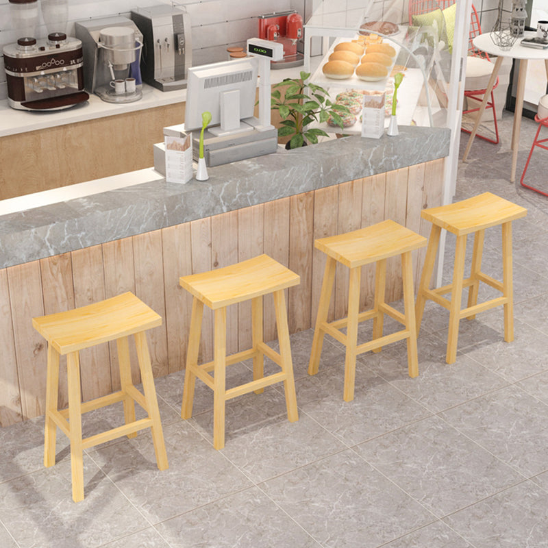 Backless Contoured Seat Contemporary Solid Wood Bar Stool for Restaurant Clearhalo 'Bar Furniture' 'Bar Stools' 'bar_stools' 'furn' 'furn_bar_stools' 'Furniture' 'Kitchen & Dining Furniture' 6245788