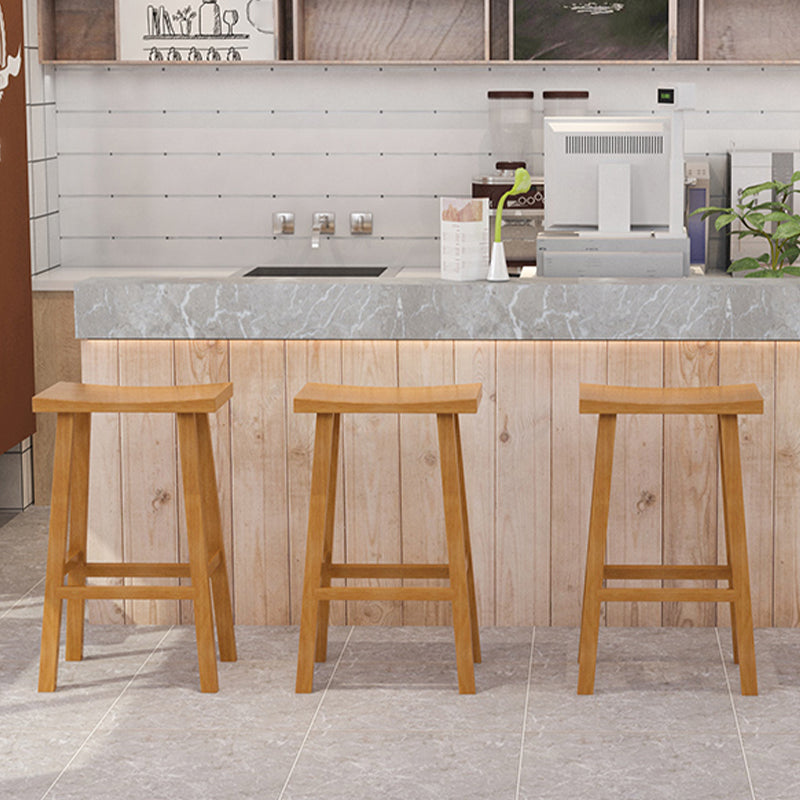 Backless Contoured Seat Contemporary Solid Wood Bar Stool for Restaurant Clearhalo 'Bar Furniture' 'Bar Stools' 'bar_stools' 'furn' 'furn_bar_stools' 'Furniture' 'Kitchen & Dining Furniture' 6245789