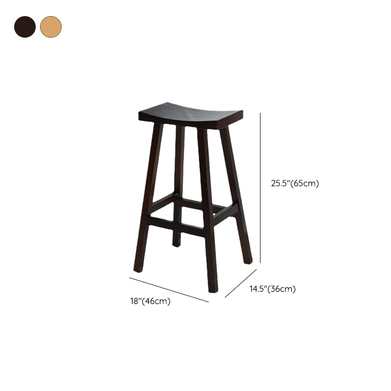 Backless Contoured Seat Contemporary Solid Wood Bar Stool for Restaurant Clearhalo 'Bar Furniture' 'Bar Stools' 'bar_stools' 'furn' 'furn_bar_stools' 'Furniture' 'Kitchen & Dining Furniture' 6245791