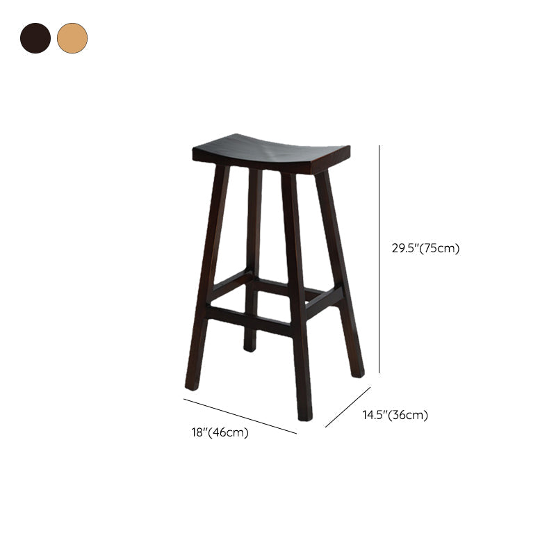 Backless Contoured Seat Contemporary Solid Wood Bar Stool for Restaurant Clearhalo 'Bar Furniture' 'Bar Stools' 'bar_stools' 'furn' 'furn_bar_stools' 'Furniture' 'Kitchen & Dining Furniture' 6245792