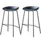 Contemporary Low Back Armless Bar Stool Plastic Bar Stool with Metal Legs Black 2 Piece Set Bar Stool(30"H) Clearhalo 'Bar Furniture' 'Bar Stools' 'bar_stools' 'furn' 'furn_bar_stools' 'Furniture' 'Kitchen & Dining Furniture' 6245795
