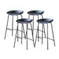 Contemporary Low Back Armless Bar Stool Plastic Bar Stool with Metal Legs Black 4 Piece Set Bar Stool(30"H) Clearhalo 'Bar Furniture' 'Bar Stools' 'bar_stools' 'furn' 'furn_bar_stools' 'Furniture' 'Kitchen & Dining Furniture' 6245798