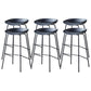 Contemporary Low Back Armless Bar Stool Plastic Bar Stool with Metal Legs Black 6 Piece Set Bar Stool(30"H) Clearhalo 'Bar Furniture' 'Bar Stools' 'bar_stools' 'furn' 'furn_bar_stools' 'Furniture' 'Kitchen & Dining Furniture' 6245800