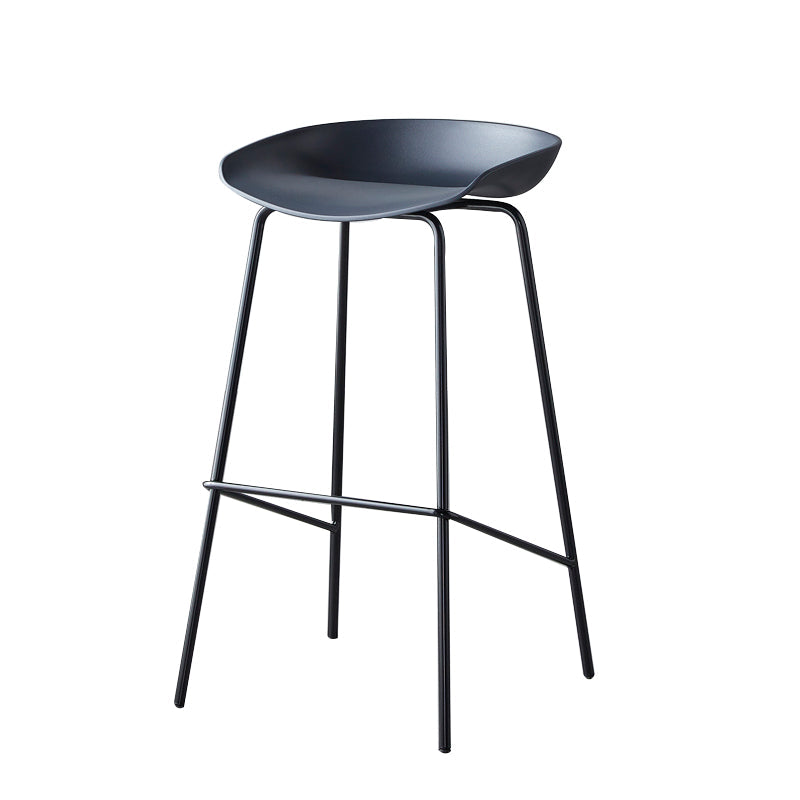 Contemporary Low Back Armless Bar Stool Plastic Bar Stool with Metal Legs Clearhalo 'Bar Furniture' 'Bar Stools' 'bar_stools' 'furn' 'furn_bar_stools' 'Furniture' 'Kitchen & Dining Furniture' 6245801