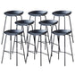 Contemporary Low Back Armless Bar Stool Plastic Bar Stool with Metal Legs Black 8 Piece Set Bar Stool(30"H) Clearhalo 'Bar Furniture' 'Bar Stools' 'bar_stools' 'furn' 'furn_bar_stools' 'Furniture' 'Kitchen & Dining Furniture' 6245802