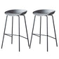 Contemporary Low Back Armless Bar Stool Plastic Bar Stool with Metal Legs Grey 2 Piece Set Bar Stool(30"H) Clearhalo 'Bar Furniture' 'Bar Stools' 'bar_stools' 'furn' 'furn_bar_stools' 'Furniture' 'Kitchen & Dining Furniture' 6245806