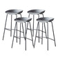 Contemporary Low Back Armless Bar Stool Plastic Bar Stool with Metal Legs Grey 4 Piece Set Bar Stool(30"H) Clearhalo 'Bar Furniture' 'Bar Stools' 'bar_stools' 'furn' 'furn_bar_stools' 'Furniture' 'Kitchen & Dining Furniture' 6245808
