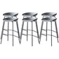 Contemporary Low Back Armless Bar Stool Plastic Bar Stool with Metal Legs Grey 6 Piece Set Bar Stool(30"H) Clearhalo 'Bar Furniture' 'Bar Stools' 'bar_stools' 'furn' 'furn_bar_stools' 'Furniture' 'Kitchen & Dining Furniture' 6245810