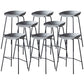 Contemporary Low Back Armless Bar Stool Plastic Bar Stool with Metal Legs Grey 8 Piece Set Bar Stool(30"H) Clearhalo 'Bar Furniture' 'Bar Stools' 'bar_stools' 'furn' 'furn_bar_stools' 'Furniture' 'Kitchen & Dining Furniture' 6245812
