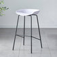 Contemporary Low Back Armless Bar Stool Plastic Bar Stool with Metal Legs White 1 Piece Bar Stool(30"H) Clearhalo 'Bar Furniture' 'Bar Stools' 'bar_stools' 'furn' 'furn_bar_stools' 'Furniture' 'Kitchen & Dining Furniture' 6245813
