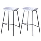 Contemporary Low Back Armless Bar Stool Plastic Bar Stool with Metal Legs White 2 Piece Set Bar Stool(30"H) Clearhalo 'Bar Furniture' 'Bar Stools' 'bar_stools' 'furn' 'furn_bar_stools' 'Furniture' 'Kitchen & Dining Furniture' 6245814