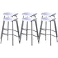 Contemporary Low Back Armless Bar Stool Plastic Bar Stool with Metal Legs White 6 Piece Set Bar Stool(30"H) Clearhalo 'Bar Furniture' 'Bar Stools' 'bar_stools' 'furn' 'furn_bar_stools' 'Furniture' 'Kitchen & Dining Furniture' 6245816