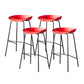 Contemporary Low Back Armless Bar Stool Plastic Bar Stool with Metal Legs Red 4 Piece Set Bar Stool(30"H) Clearhalo 'Bar Furniture' 'Bar Stools' 'bar_stools' 'furn' 'furn_bar_stools' 'Furniture' 'Kitchen & Dining Furniture' 6245820
