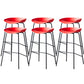 Contemporary Low Back Armless Bar Stool Plastic Bar Stool with Metal Legs Red 6 Piece Set Bar Stool(30"H) Clearhalo 'Bar Furniture' 'Bar Stools' 'bar_stools' 'furn' 'furn_bar_stools' 'Furniture' 'Kitchen & Dining Furniture' 6245821