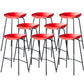 Contemporary Low Back Armless Bar Stool Plastic Bar Stool with Metal Legs Red 8 Piece Set Bar Stool(30"H) Clearhalo 'Bar Furniture' 'Bar Stools' 'bar_stools' 'furn' 'furn_bar_stools' 'Furniture' 'Kitchen & Dining Furniture' 6245822