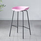 Contemporary Low Back Armless Bar Stool Plastic Bar Stool with Metal Legs Pink 1 Piece Bar Stool(30"H) Clearhalo 'Bar Furniture' 'Bar Stools' 'bar_stools' 'furn' 'furn_bar_stools' 'Furniture' 'Kitchen & Dining Furniture' 6245823