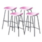 Contemporary Low Back Armless Bar Stool Plastic Bar Stool with Metal Legs Pink 4 Piece Set Bar Stool(30"H) Clearhalo 'Bar Furniture' 'Bar Stools' 'bar_stools' 'furn' 'furn_bar_stools' 'Furniture' 'Kitchen & Dining Furniture' 6245825