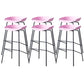 Contemporary Low Back Armless Bar Stool Plastic Bar Stool with Metal Legs Pink 6 Piece Set Bar Stool(30"H) Clearhalo 'Bar Furniture' 'Bar Stools' 'bar_stools' 'furn' 'furn_bar_stools' 'Furniture' 'Kitchen & Dining Furniture' 6245826