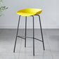 Contemporary Low Back Armless Bar Stool Plastic Bar Stool with Metal Legs Yellow 1 Piece Bar Stool(30"H) Clearhalo 'Bar Furniture' 'Bar Stools' 'bar_stools' 'furn' 'furn_bar_stools' 'Furniture' 'Kitchen & Dining Furniture' 6245828