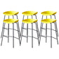 Contemporary Low Back Armless Bar Stool Plastic Bar Stool with Metal Legs Yellow 6 Piece Set Bar Stool(30"H) Clearhalo 'Bar Furniture' 'Bar Stools' 'bar_stools' 'furn' 'furn_bar_stools' 'Furniture' 'Kitchen & Dining Furniture' 6245831