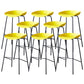 Contemporary Low Back Armless Bar Stool Plastic Bar Stool with Metal Legs Yellow 8 Piece Set Bar Stool(30"H) Clearhalo 'Bar Furniture' 'Bar Stools' 'bar_stools' 'furn' 'furn_bar_stools' 'Furniture' 'Kitchen & Dining Furniture' 6245832