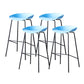Contemporary Low Back Armless Bar Stool Plastic Bar Stool with Metal Legs Blue 4 Piece Set Bar Stool(30"H) Clearhalo 'Bar Furniture' 'Bar Stools' 'bar_stools' 'furn' 'furn_bar_stools' 'Furniture' 'Kitchen & Dining Furniture' 6245835