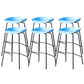 Contemporary Low Back Armless Bar Stool Plastic Bar Stool with Metal Legs Blue 6 Piece Set Bar Stool(30"H) Clearhalo 'Bar Furniture' 'Bar Stools' 'bar_stools' 'furn' 'furn_bar_stools' 'Furniture' 'Kitchen & Dining Furniture' 6245836