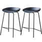Contemporary Low Back Armless Bar Stool Plastic Bar Stool with Metal Legs Black 2 Piece Set Counter Stool(26"H) Clearhalo 'Bar Furniture' 'Bar Stools' 'bar_stools' 'furn' 'furn_bar_stools' 'Furniture' 'Kitchen & Dining Furniture' 6245839