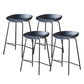 Contemporary Low Back Armless Bar Stool Plastic Bar Stool with Metal Legs Black 4 Piece Set Counter Stool(26"H) Clearhalo 'Bar Furniture' 'Bar Stools' 'bar_stools' 'furn' 'furn_bar_stools' 'Furniture' 'Kitchen & Dining Furniture' 6245840
