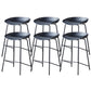 Contemporary Low Back Armless Bar Stool Plastic Bar Stool with Metal Legs Black 6 Piece Set Counter Stool(26"H) Clearhalo 'Bar Furniture' 'Bar Stools' 'bar_stools' 'furn' 'furn_bar_stools' 'Furniture' 'Kitchen & Dining Furniture' 6245841