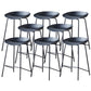 Contemporary Low Back Armless Bar Stool Plastic Bar Stool with Metal Legs Black 8 Piece Set Counter Stool(26"H) Clearhalo 'Bar Furniture' 'Bar Stools' 'bar_stools' 'furn' 'furn_bar_stools' 'Furniture' 'Kitchen & Dining Furniture' 6245842