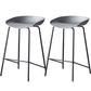 Contemporary Low Back Armless Bar Stool Plastic Bar Stool with Metal Legs Grey 2 Piece Set Counter Stool(26"H) Clearhalo 'Bar Furniture' 'Bar Stools' 'bar_stools' 'furn' 'furn_bar_stools' 'Furniture' 'Kitchen & Dining Furniture' 6245844