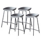 Contemporary Low Back Armless Bar Stool Plastic Bar Stool with Metal Legs Grey 4 Piece Set Counter Stool(26"H) Clearhalo 'Bar Furniture' 'Bar Stools' 'bar_stools' 'furn' 'furn_bar_stools' 'Furniture' 'Kitchen & Dining Furniture' 6245845