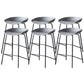 Contemporary Low Back Armless Bar Stool Plastic Bar Stool with Metal Legs Grey 6 Piece Set Counter Stool(26"H) Clearhalo 'Bar Furniture' 'Bar Stools' 'bar_stools' 'furn' 'furn_bar_stools' 'Furniture' 'Kitchen & Dining Furniture' 6245846