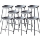 Contemporary Low Back Armless Bar Stool Plastic Bar Stool with Metal Legs Grey 8 Piece Set Counter Stool(26"H) Clearhalo 'Bar Furniture' 'Bar Stools' 'bar_stools' 'furn' 'furn_bar_stools' 'Furniture' 'Kitchen & Dining Furniture' 6245847