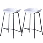 Contemporary Low Back Armless Bar Stool Plastic Bar Stool with Metal Legs White 2 Piece Set Counter Stool(26"H) Clearhalo 'Bar Furniture' 'Bar Stools' 'bar_stools' 'furn' 'furn_bar_stools' 'Furniture' 'Kitchen & Dining Furniture' 6245849