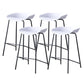 Contemporary Low Back Armless Bar Stool Plastic Bar Stool with Metal Legs White 4 Piece Set Counter Stool(26"H) Clearhalo 'Bar Furniture' 'Bar Stools' 'bar_stools' 'furn' 'furn_bar_stools' 'Furniture' 'Kitchen & Dining Furniture' 6245850