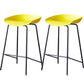 Contemporary Low Back Armless Bar Stool Plastic Bar Stool with Metal Legs Yellow 2 Piece Set Counter Stool(26"H) Clearhalo 'Bar Furniture' 'Bar Stools' 'bar_stools' 'furn' 'furn_bar_stools' 'Furniture' 'Kitchen & Dining Furniture' 6245864
