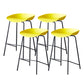 Contemporary Low Back Armless Bar Stool Plastic Bar Stool with Metal Legs Yellow 4 Piece Set Counter Stool(26"H) Clearhalo 'Bar Furniture' 'Bar Stools' 'bar_stools' 'furn' 'furn_bar_stools' 'Furniture' 'Kitchen & Dining Furniture' 6245865