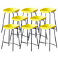 Contemporary Low Back Armless Bar Stool Plastic Bar Stool with Metal Legs Yellow 8 Piece Set Counter Stool(26"H) Clearhalo 'Bar Furniture' 'Bar Stools' 'bar_stools' 'furn' 'furn_bar_stools' 'Furniture' 'Kitchen & Dining Furniture' 6245867